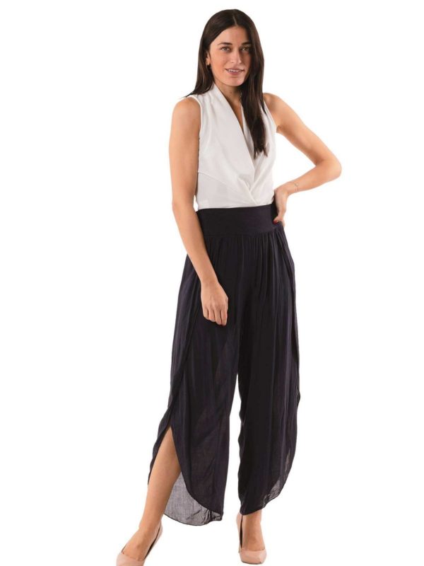 Viscose plain wide leg trousers 6_6041 - Image 3