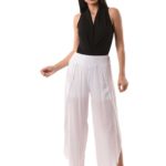 Viscose plain wide leg trousers 6_6041
