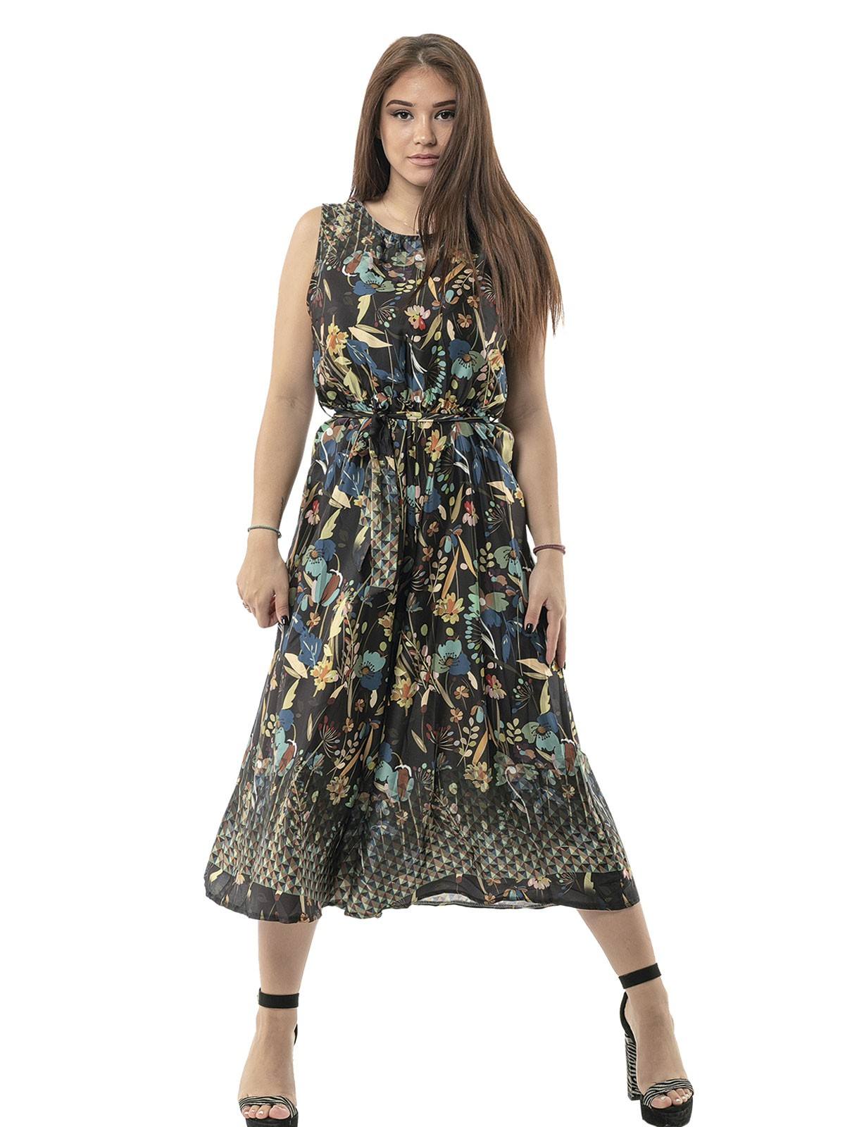 7-3810BLACK Midi floral jumpsuit 7_3810 - Image 1