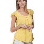 Plain blouse with ruffles on the sleeves 8-17091