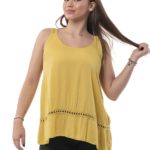 Sleeveless blouse with lace 8-19003