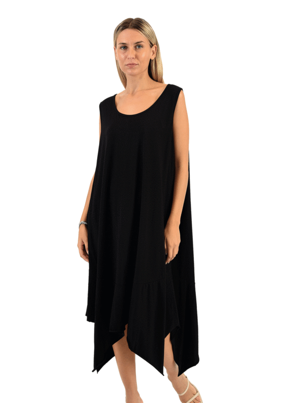 Φόρεμα μονόχρωμο με τιράντα 18-22196 - Image 4