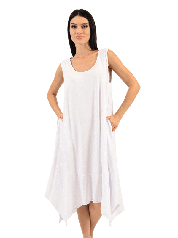 Φόρεμα μονόχρωμο με τιράντα 18-22196 - Image 3